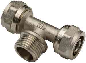 МП Тройник T16х1/2"х16 2 цанги/ШТУЦЕР "AQUALINK"