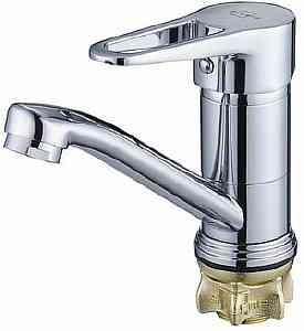 КУХНЯ  SOLONE   4F-B045 (2pcs)  кер. картридж ⌀35, гайка (корона), излив 150мм, хром (2 шт. в коробк