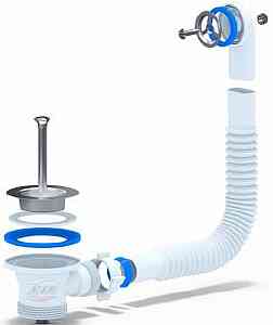 АНИ N120S Выпуск 1 1/2" с гибким  вертик-м круглым переливом