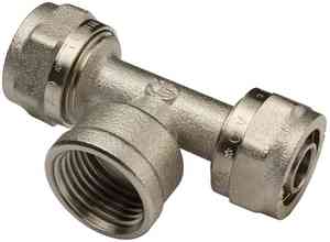 МП Тройник T16х1/2"х16 2 цанги/ГАЙКА "AQUALINK"