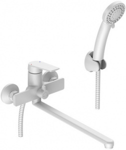 ВАННА  POTATO  P22167-7  ø35  шланг 150см PVC, изл. L35, дивертор 90° в корпусе, лейка 3 режим, матово-белый