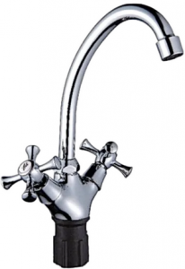 КУХНЯ  ЭВЕРЕСТ  B49-064  1/2" к КРЕСТ с выc. изливом НА ГАЙКЕ /