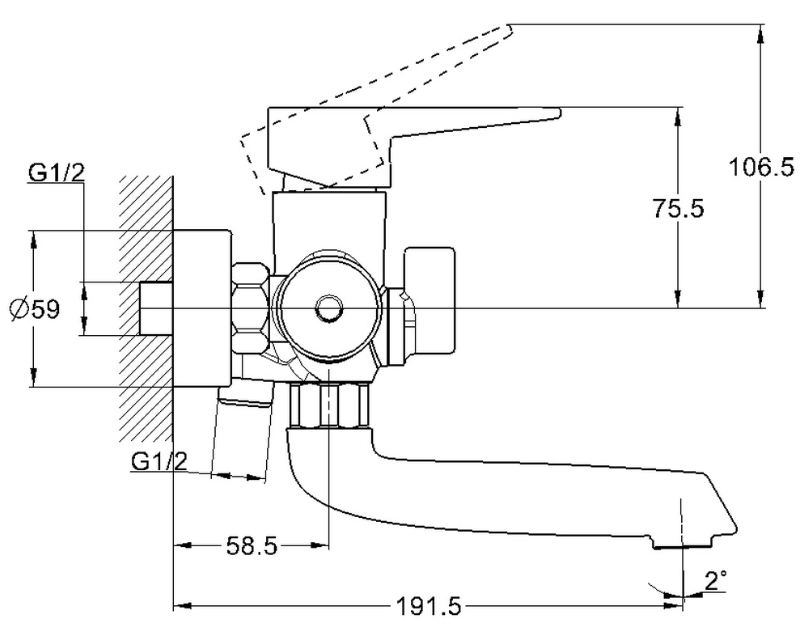 Смеситель для ванны G-Lauf NUD3-A045
