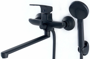 ВАННА  ЭВЕРЕСТ B22-1546  Ф25 картридж, дивертор пов. 90° в корп, плоский излив L30, черный