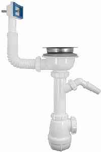 Aquant B0146-29-MR Сифон 3 1/2"х40, 1 отв. быт/тех.,реш. 115мм, гибк. прям. пер. (аналог АНИ A1045S)