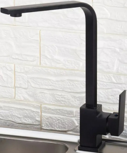 КУХНЯ  POTATO   P4006BL  ø35 п/г  БОК ручка, высокий излив, матово-чёрный