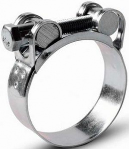 Хомут усиленный одноболтовый, оцинкованная сталь 23-25мм TW23-25-1