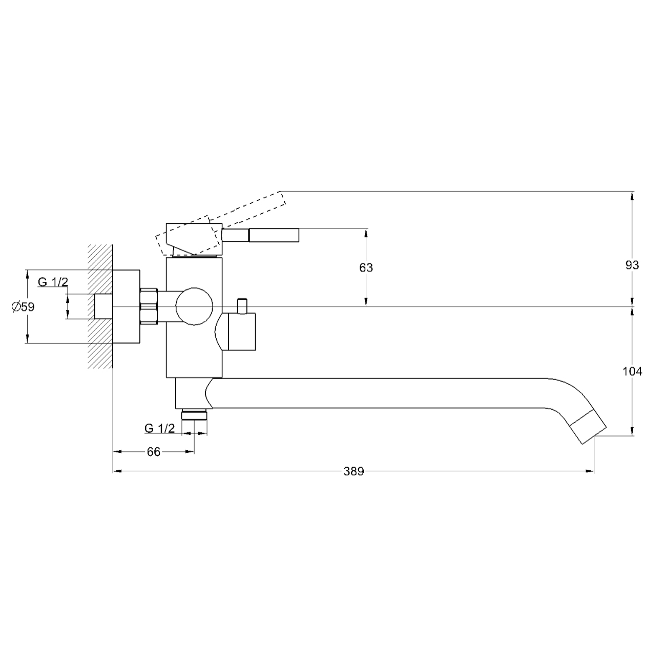 Смеситель для ванны G-Lauf ZAP7-A090