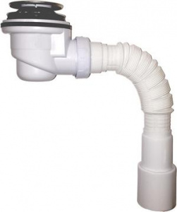 Aquant V415-40-MR Сифон д/поддона 11/2"х50/60мм с гт 40х40/50, хром, клик-клак, h 67-73мм