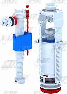 АНИ WC8010 Арматура комплект, белая кнопка, впуск бок. 1/2" пласт. резьба