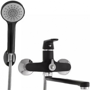 ВАННА  POTATO  P22118-6  ø35  шланг 150см, изл. L35, дивертор ø22- 90° в корпусе, лейка 1 режим, чёрный /хром