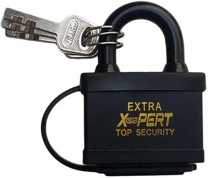 Замок навесной влагозащ. EXTRA 40мм, корпус сталь, пласт. чехол (12/96)