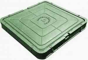 ЛЮК  канализационный полимерный    6 кН   зеленый квадрат  (660*60)