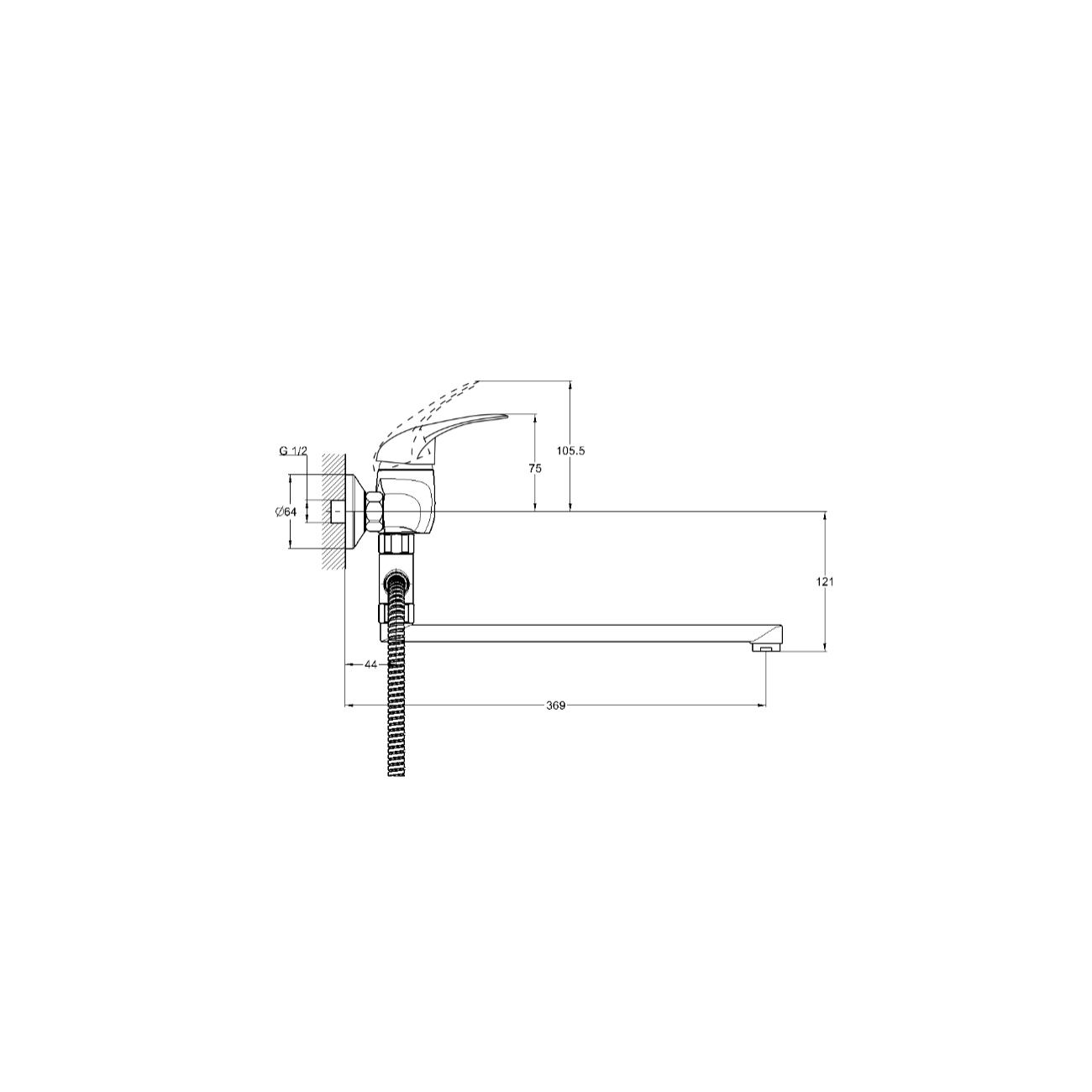 Смеситель для ванны G-Lauf KLO6-A048