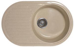 Мойка  керамогранит S21  овальн   720 *450    (чаша 380 мм,  h 18,5 мм ) (перелив, б/отв., унив-я, БЕЗ СИФОНА.) матовый    ЛЕН   