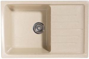 Мойка  керамогранит S12  прямоуг   740 *485    (чаша 430* 385 мм,  h 18 мм ) (перелив, б/отв., унив-я, БЕЗ СИФОНА.) матовый    ЛЕН   