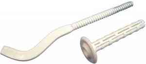 КРОНШТЕЙН   Д/РАДИАТОРА с дюбелем 7х180 белый  (плющенный)