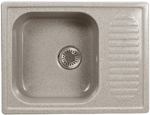 Мойка  керамогранит S11  прямоуг  635  *485 мм с пляжиком   (чаша 365* 390 мм,  h 18 мм ) (перелив, б/отв., унив-я, БЕЗ СИФОНА.)     ДАКАР