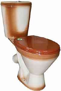 Унитаз-компакт "ЭЛЕГАНТ" коричневый (косой. нижн подв, сид, арм кноп) ROSA г. Киров