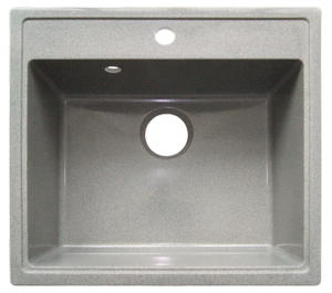 Мойка  керамогранит S13  квадратн   565 *505    (чаша 500* 365 мм,  h 20 мм ) (перелив + отв. под смес., БЕЗ СИФОНА.) матовый    СЕРЫЙ   