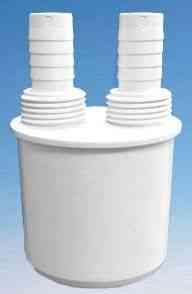 Адаптер WFH-CON50 с 2-мя прям. отводами 14мм/1/2", вых 50 мм д/подкл. слива быт/тех McAlpine