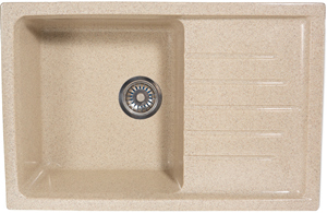 Мойка  керамогранит S12  прямоуг   740 *485    (чаша 430* 385 мм,  h 18 мм ) (перелив, б/отв., унив-я, БЕЗ СИФОНА.) матовый    ДАККАР