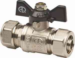 КРАН  шар.  для МП  16х20  цанга-цанга бабочка AQUALINK