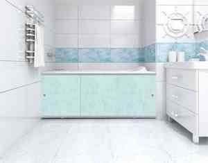 ЭКРАН  для ванны  ПРЕМИУМ А  ( алюм профиль)  1,7   голубой /