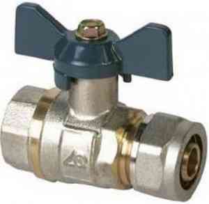 КРАН  шар.  для МП  16х1/2" цанга-ВР бабочка AQUALINK