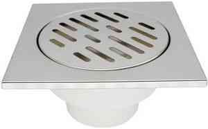 Aquant ST3115-36-MR Трап 150х150мм с глянцевой нерж. реш-й, вертикальный, выпуск 73,2мм