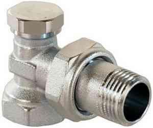 Запорный клапан для радиатора угловой  1/2" (с доп. уплотнением)  VT.019.NR.04