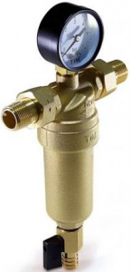Фильтр каскадный промывной  1"  с манометром, латун корпус  TIM   