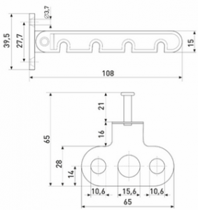 Ограничитель открывания для пластиковых окон 4-х позиционный белый (в пакете) (1/100)
